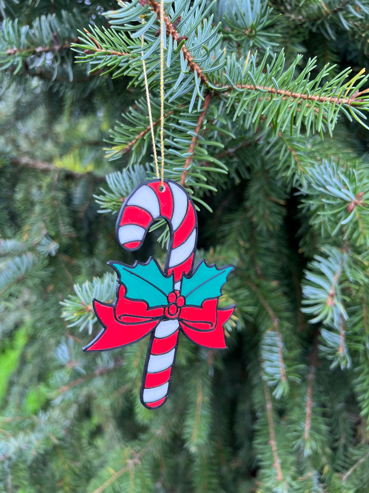 Décoration de Sapin de Noël - Canne à Sucre Imprimée en 3D