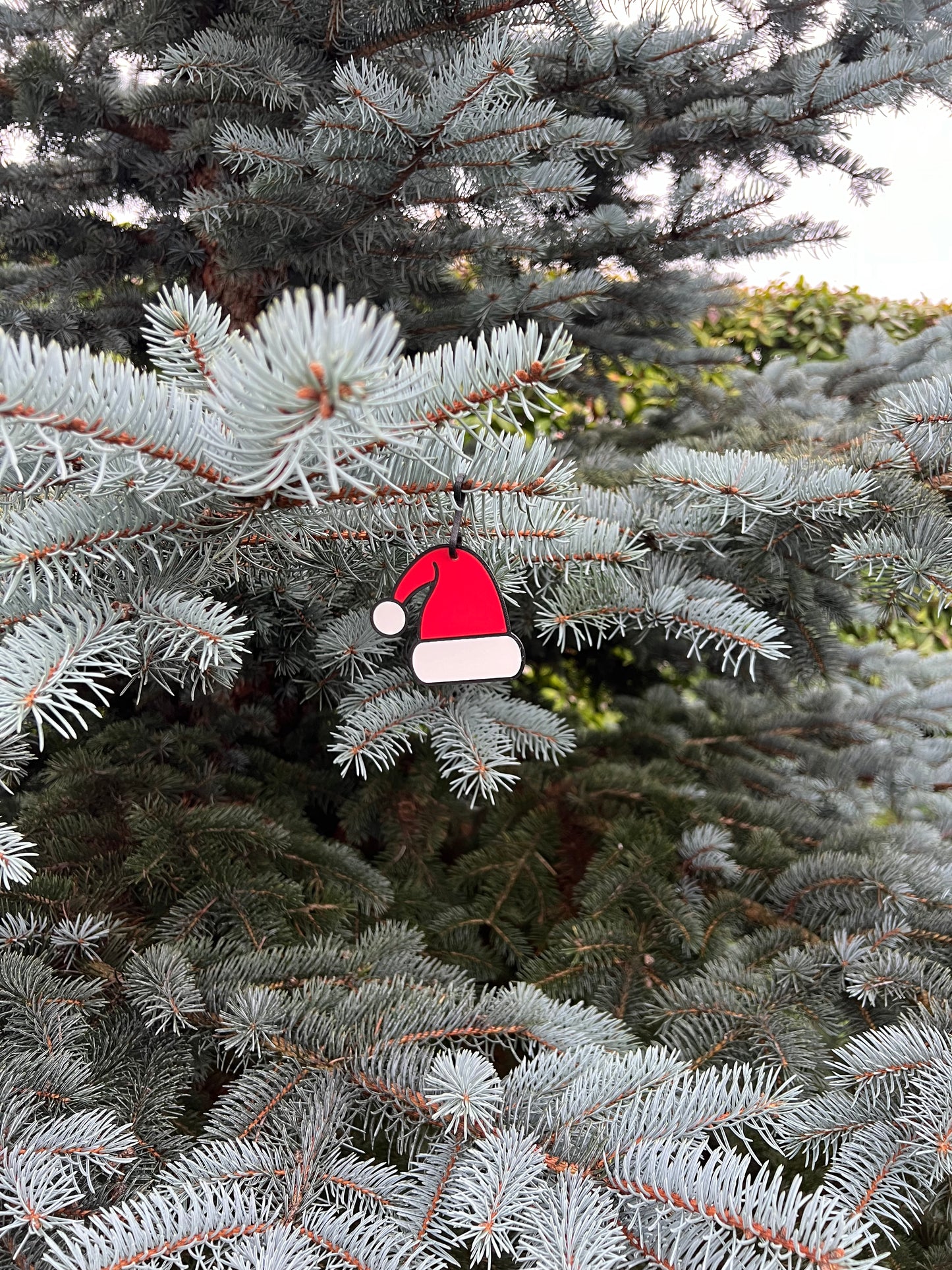 Décoration de Sapin de Noël Bonnet de Père Noël - Personnalisable avec Prénom - Imprimée en 3D