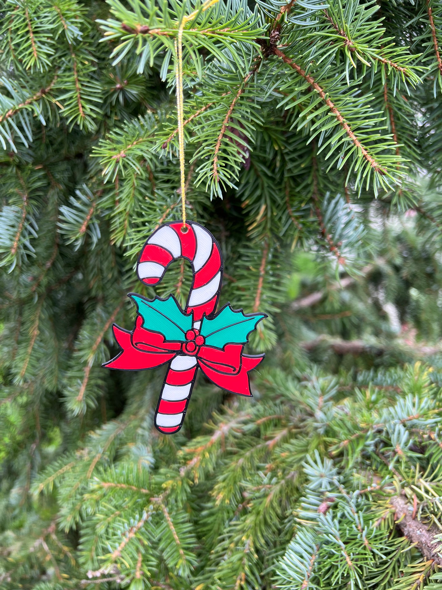 Décoration de Sapin de Noël - Canne à Sucre Imprimée en 3D